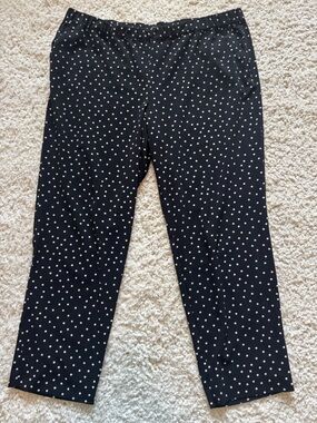 Ann Taylor Black Polka Dot Cropped Trousers